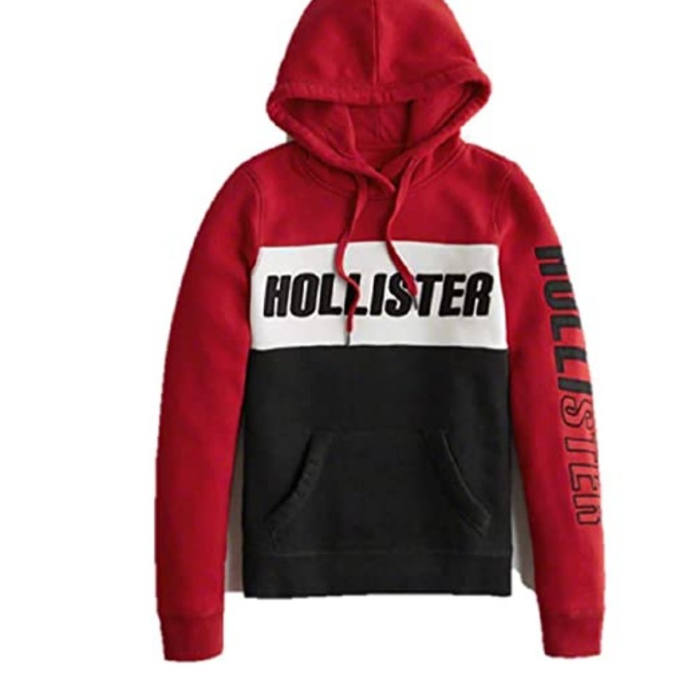 Red, White, and Black Pullover Hoodie